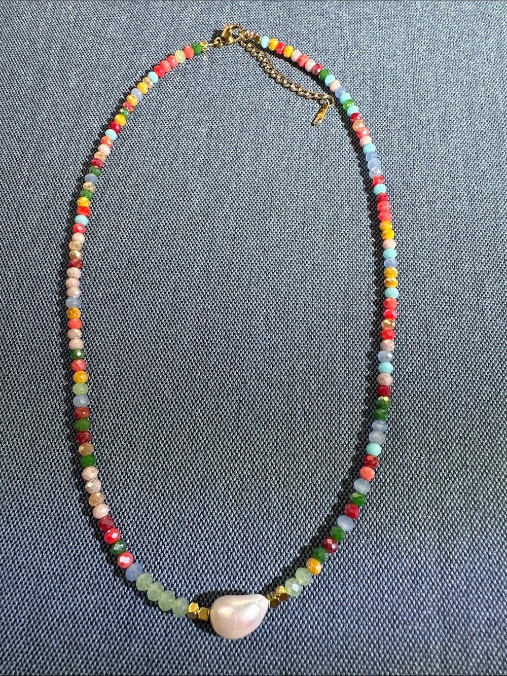multicolor crystal freshwater pearl necklace 18”
